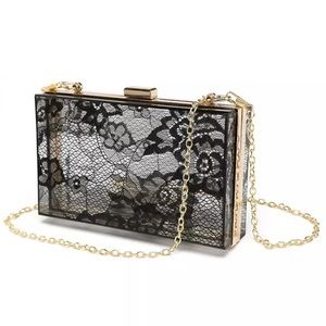 Semi Transparent Clutch Chain Crossbody Bag Purse